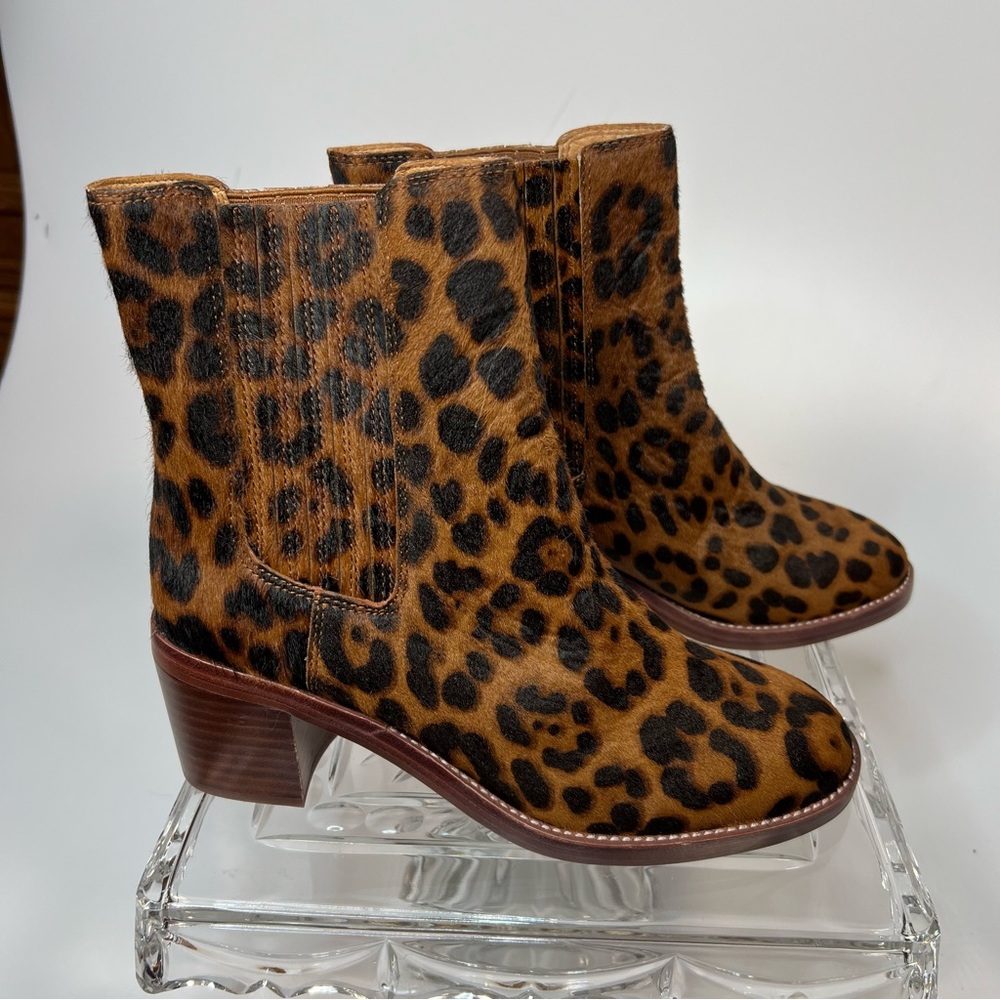 Madewell The Autumn High Chelsea Boot in Leopard Calf Hair- New - Picture 7 of 9